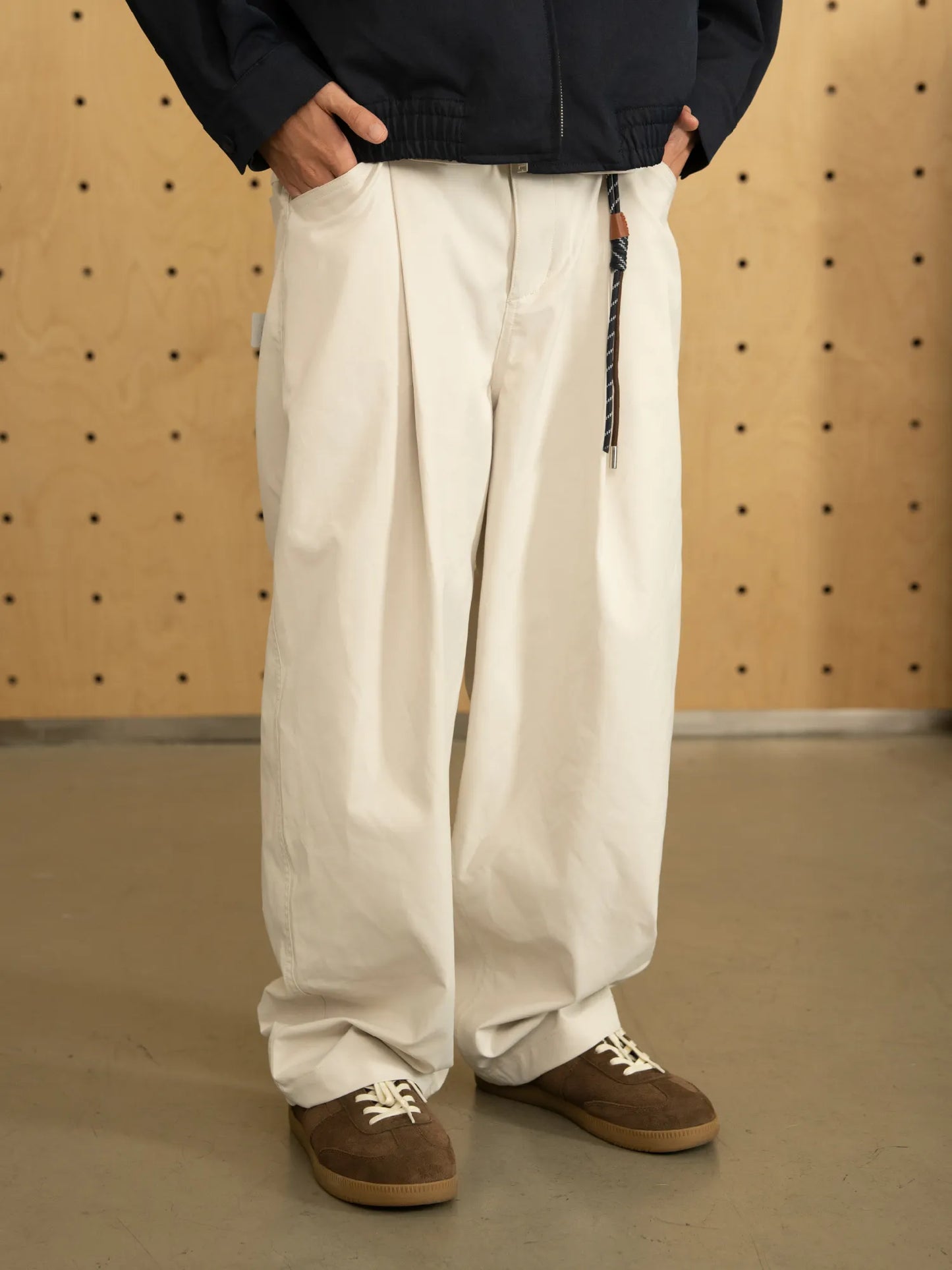 三防加工シングルプリーツワイドレッグワークパンツPS2