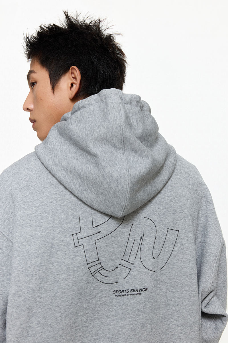 後ろプリントデザインフード付きスウェットPS15