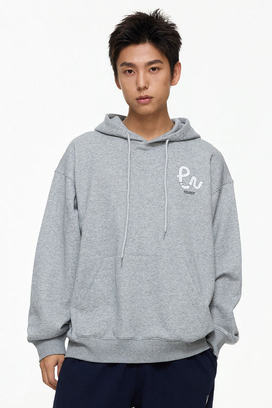 後ろプリントデザインフード付きスウェットPS15