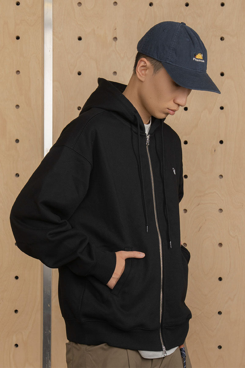 フラワー刺繍コットンジップフーディーPS13