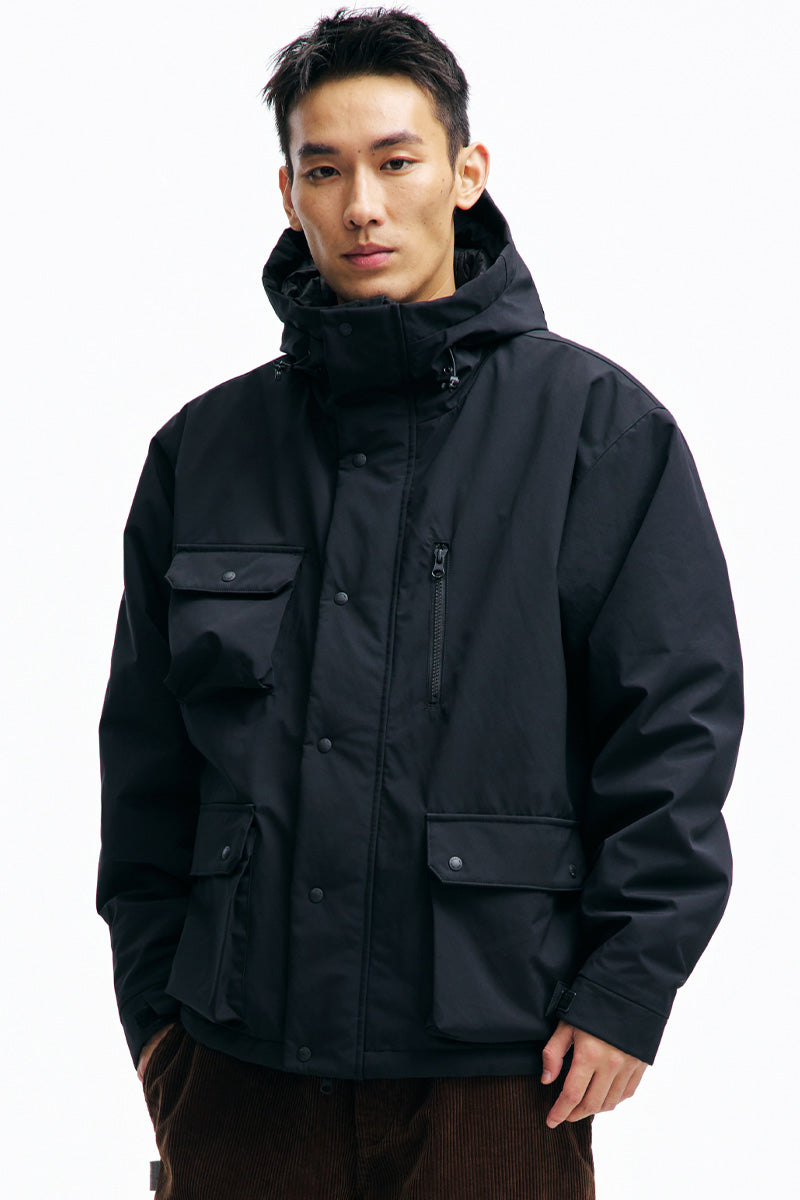 PINSKTBSプリマロフトマルチポケットフード付き中綿ジャケットPS28