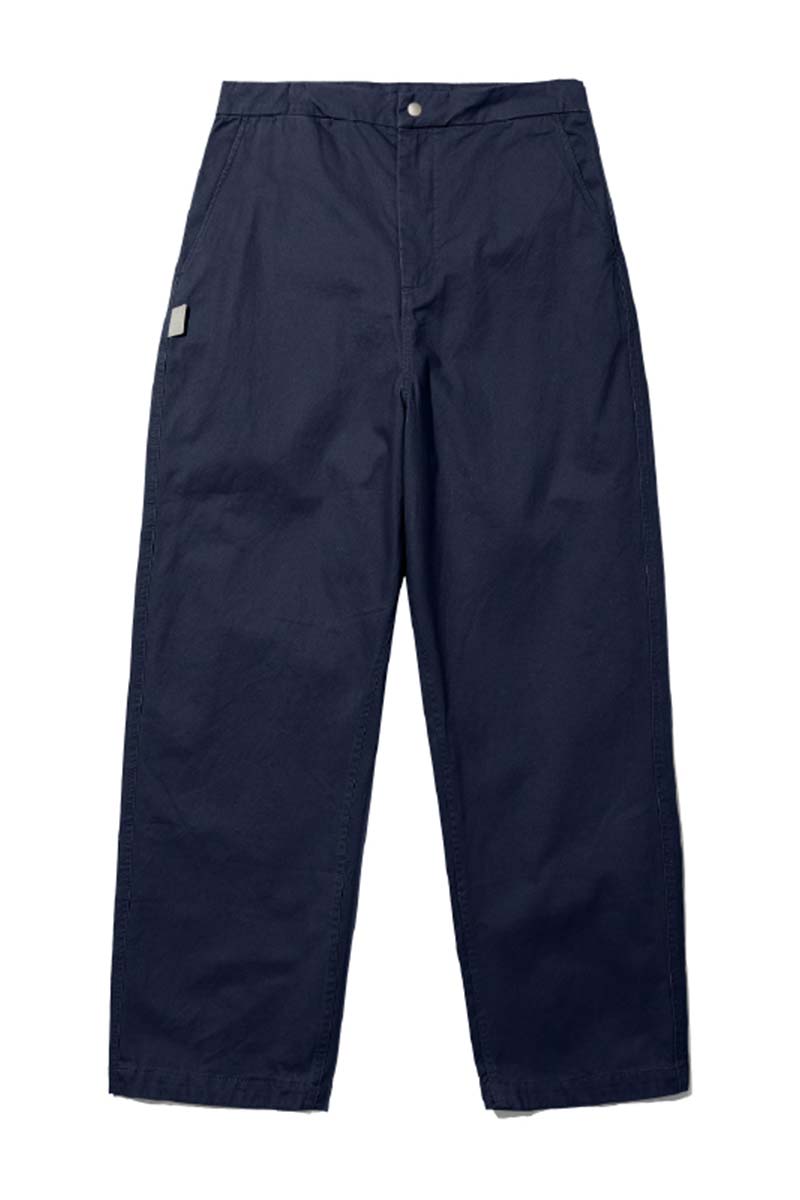 ウォッシュ加工ゆったり微テーパードパンツPS1