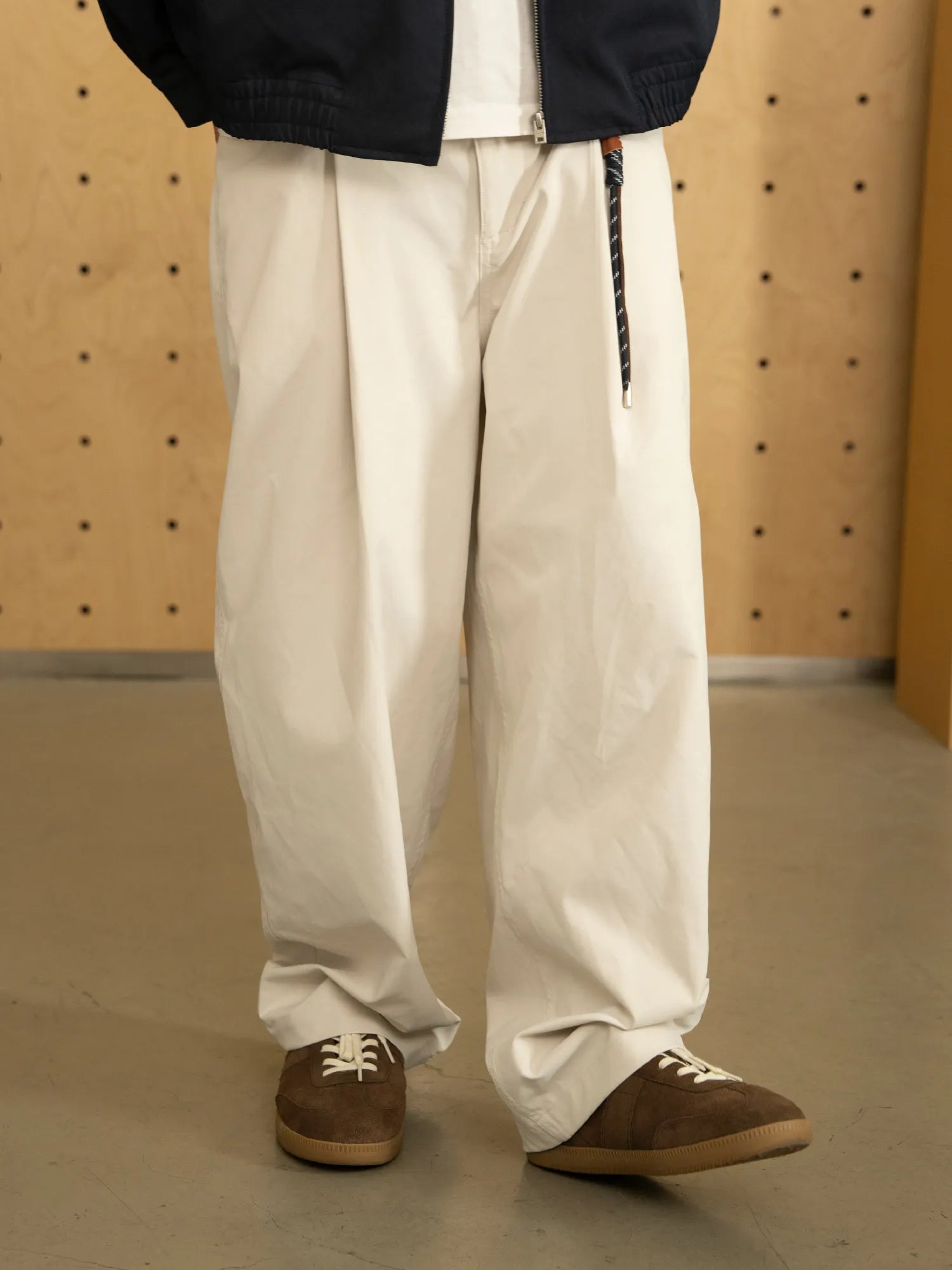 三防加工シングルプリーツワイドレッグワークパンツPS2