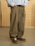 三防加工シングルプリーツワイドレッグワークパンツPS2