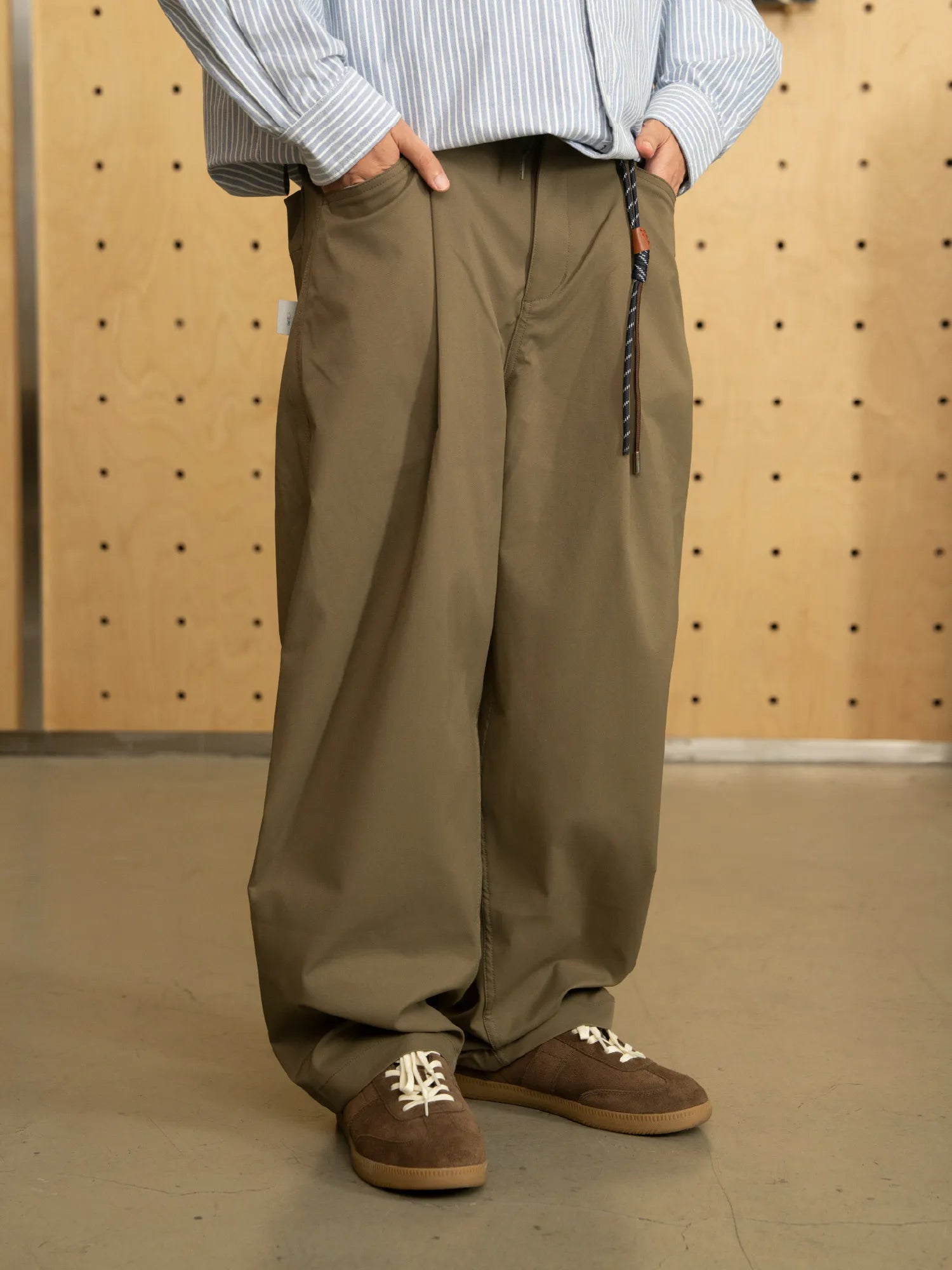 三防加工シングルプリーツワイドレッグワークパンツPS2