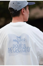 スローガンプリントグリッド柄長袖TシャツPS4