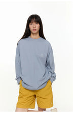 スローガンプリントグリッド柄長袖TシャツPS4