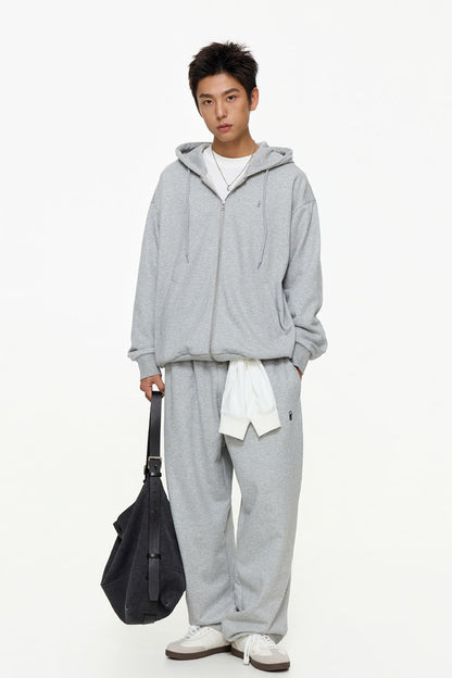 フラワー刺繍コットンジップフーディーPS13