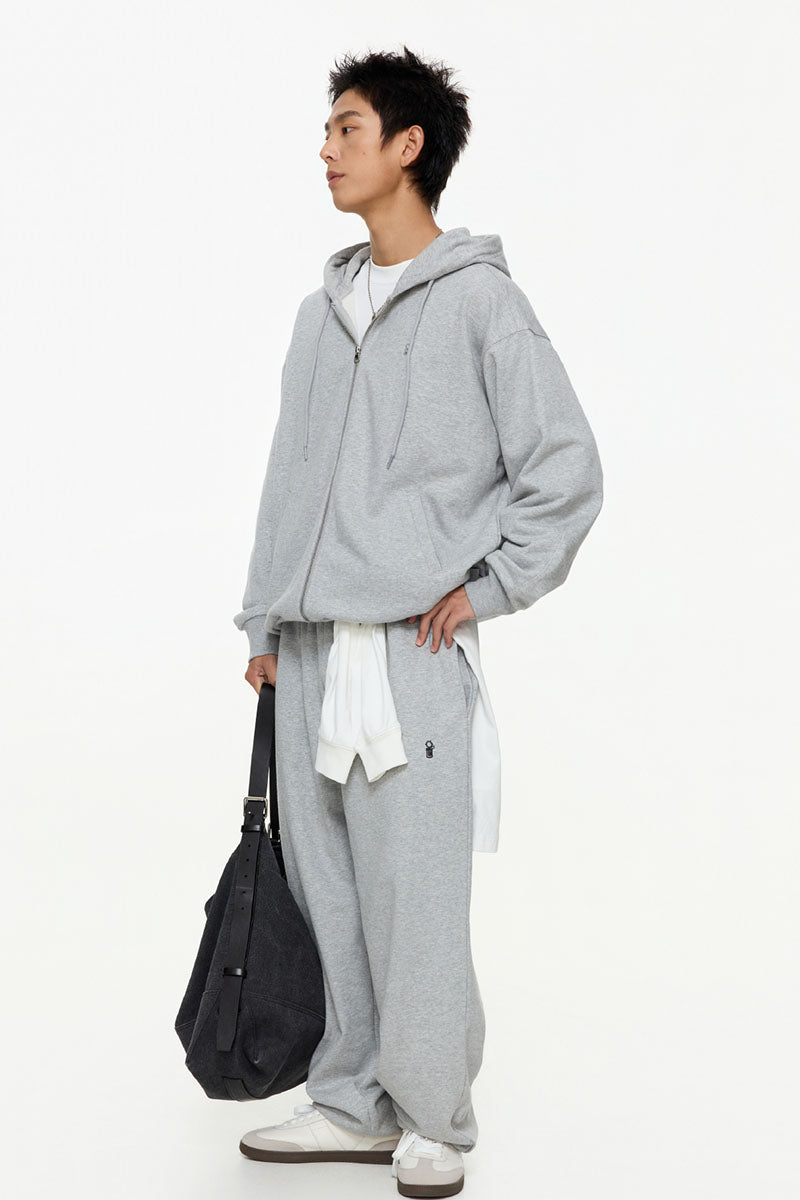 フラワー刺繍コットンジップフーディーPS13