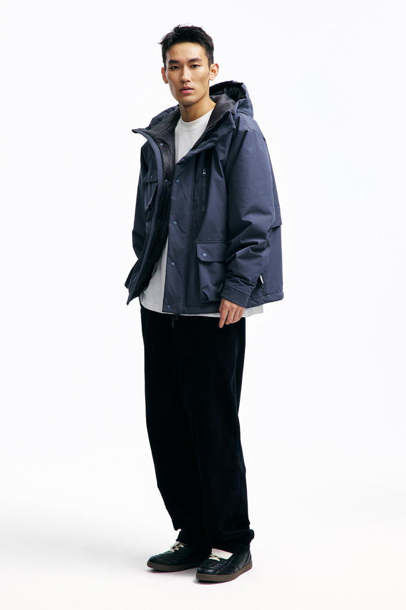 PINSKTBSプリマロフトマルチポケットフード付き中綿ジャケットPS28