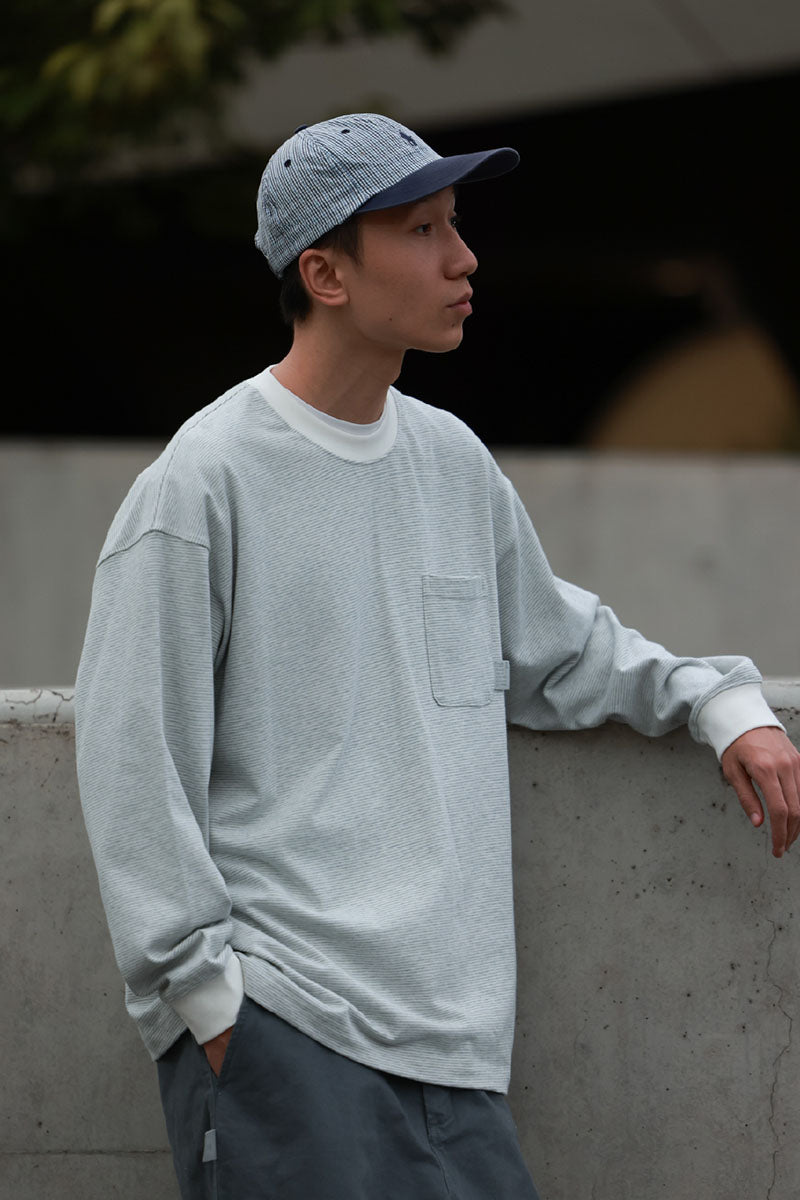 ファインストライプコットンTシャツPS8