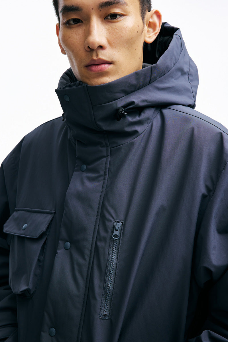 PINSKTBSプリマロフトマルチポケットフード付き中綿ジャケットPS28