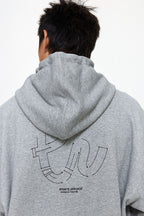 後ろプリントデザインフード付きスウェットPS15