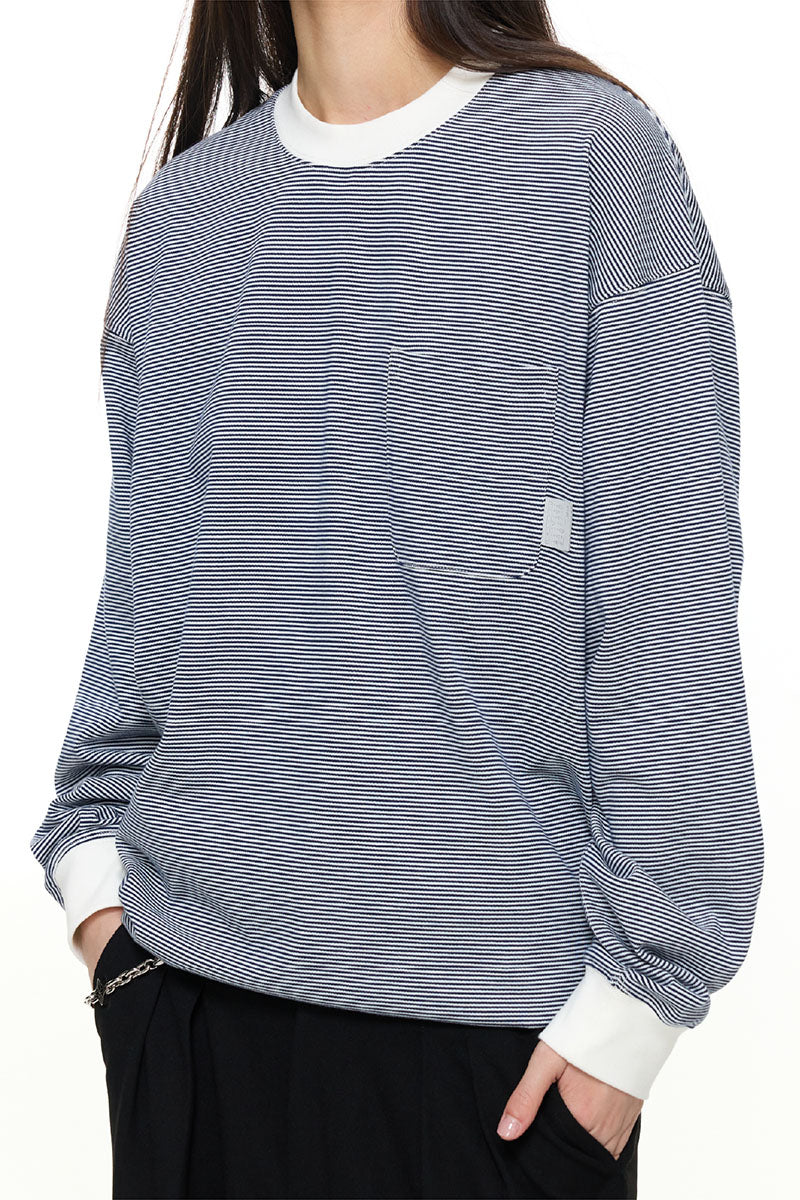 ファインストライプコットンTシャツPS8