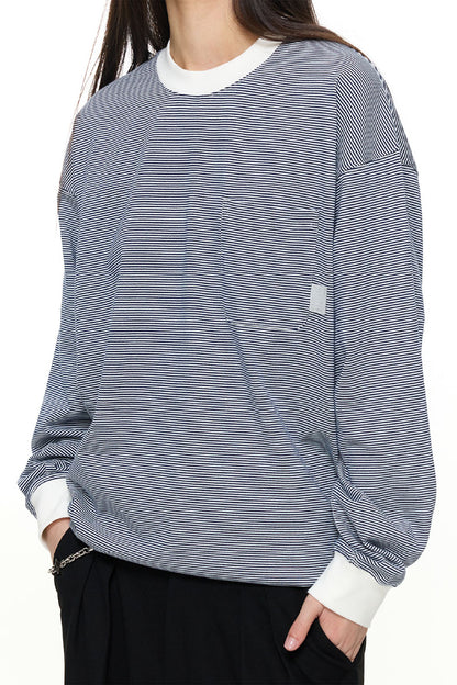 ファインストライプコットンTシャツPS8