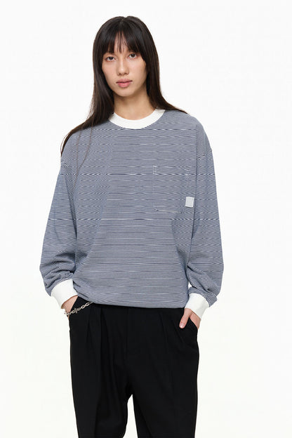 ファインストライプコットンTシャツPS8