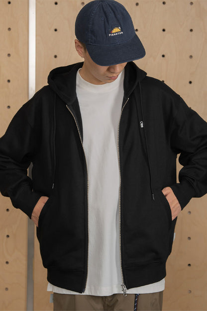 フラワー刺繍コットンジップフーディーPS13