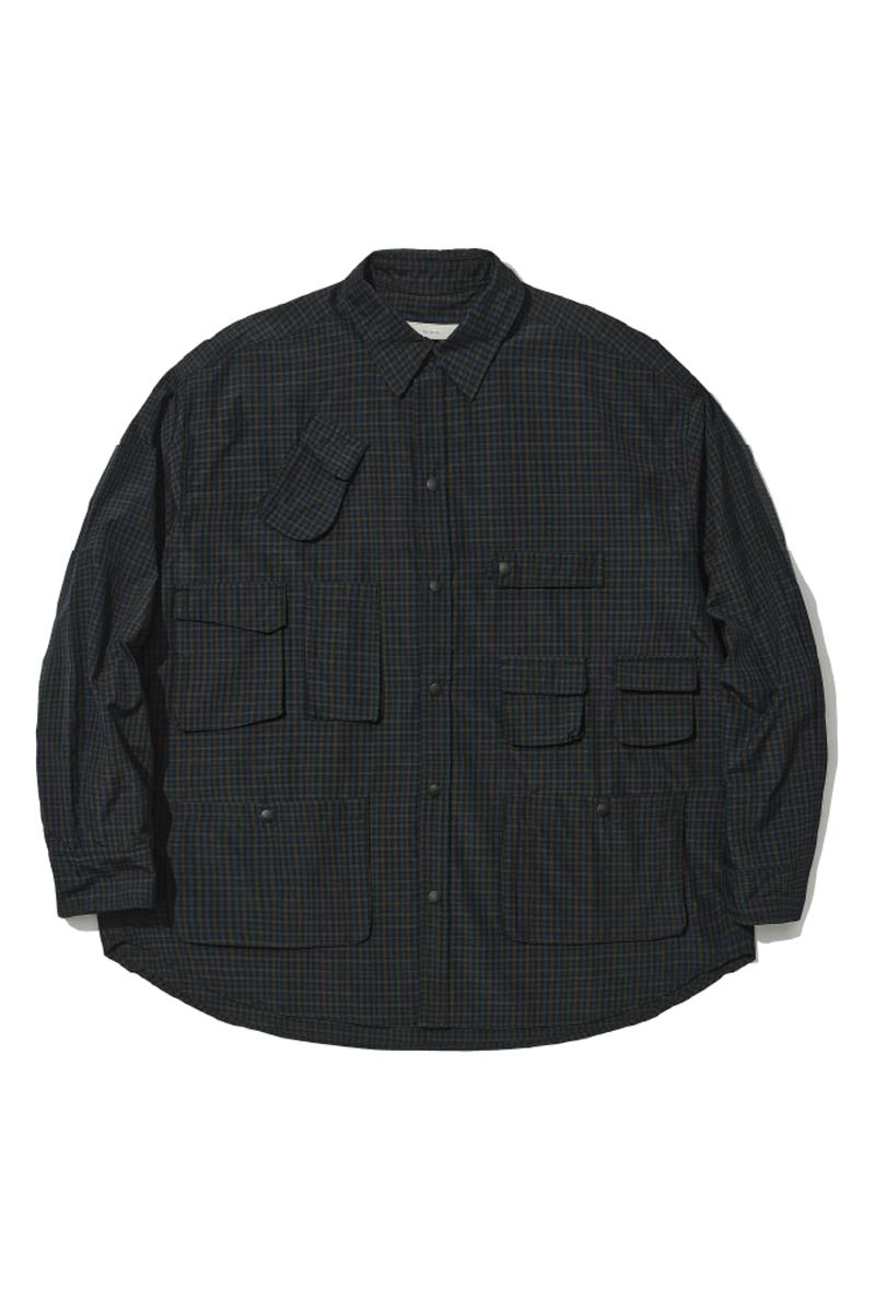 マッチポッケ付きチェック柄 長袖シャツPS6