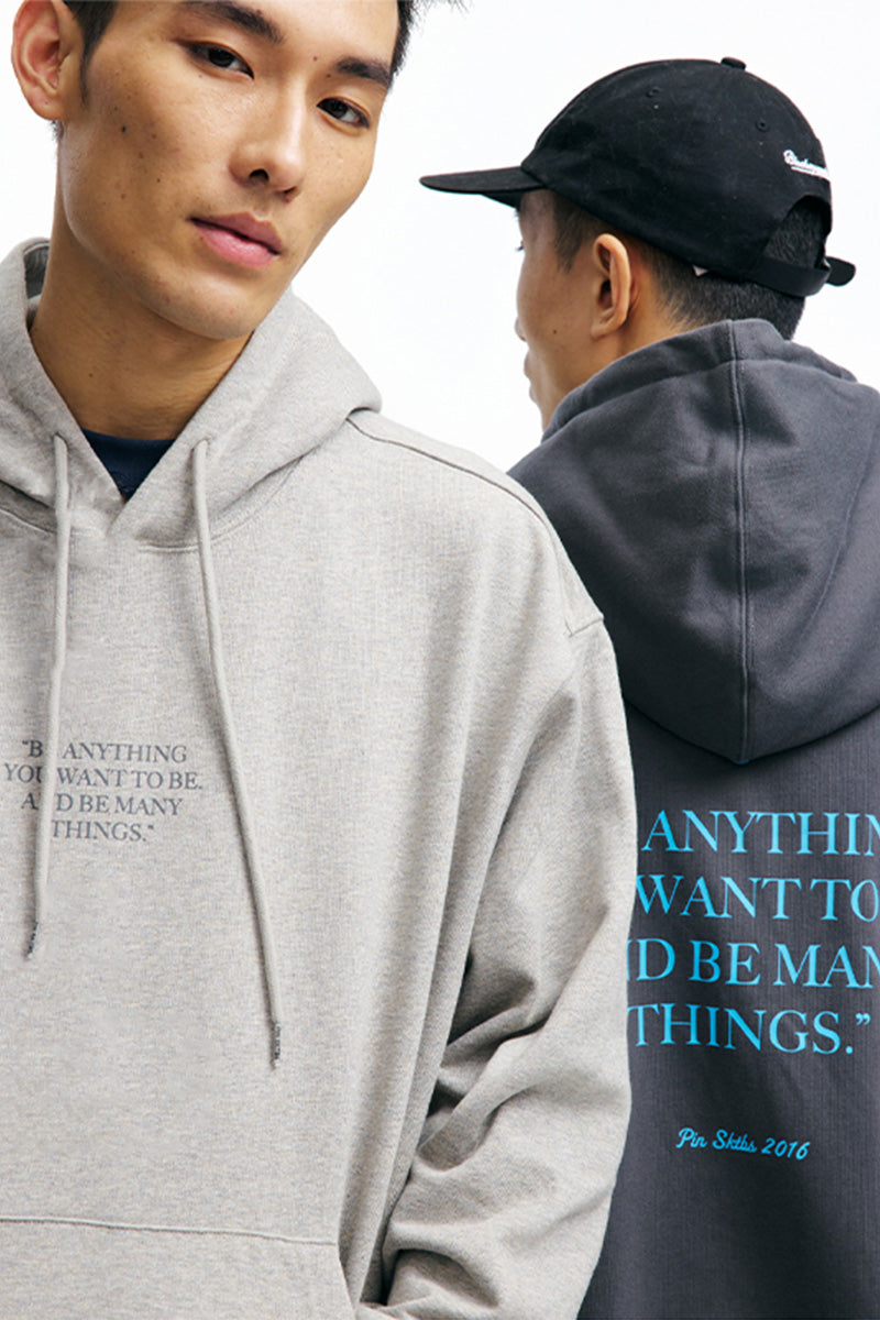 PINSKTBSヘビーウェイトアルファベットロゴパーカーPS27