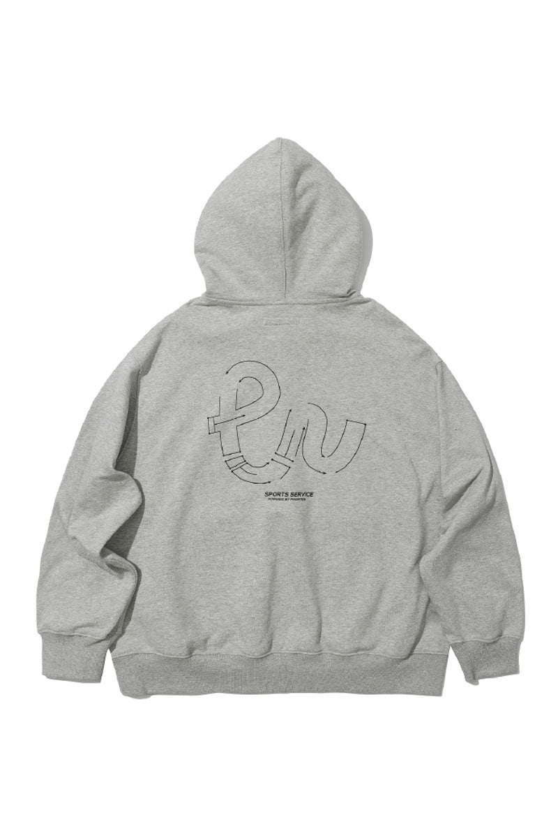 後ろプリントデザインフード付きスウェットPS15