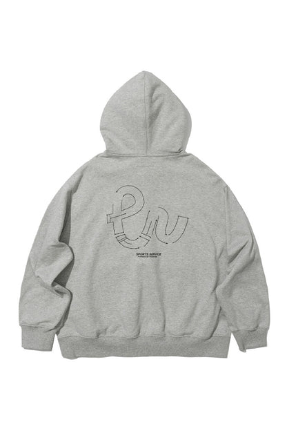 後ろプリントデザインフード付きスウェットPS15