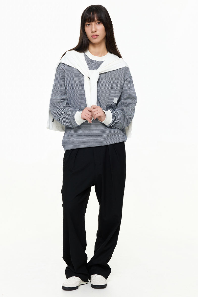 ファインストライプコットンTシャツPS8