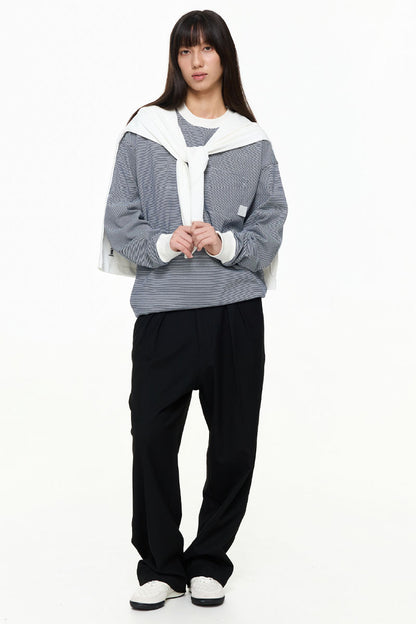 ファインストライプコットンTシャツPS8