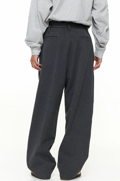 ウエストベルト付きフィットスラックスPS17