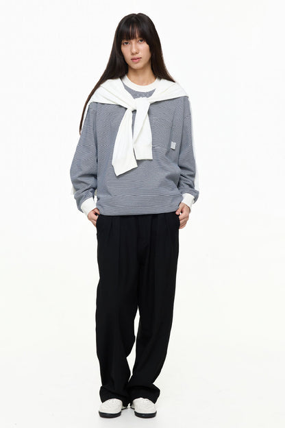 ファインストライプコットンTシャツPS8