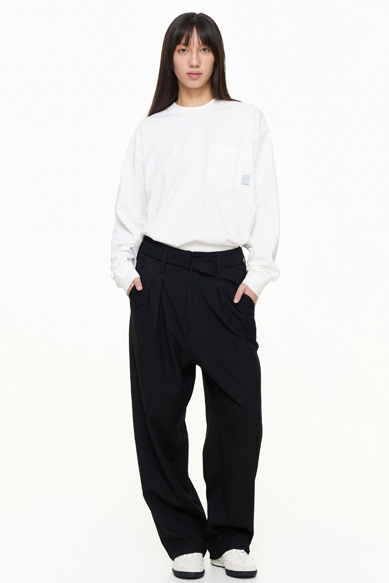 ウエストベルト付きフィットスラックスPS17