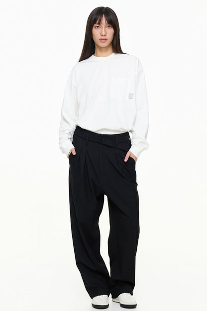 ウエストベルト付きフィットスラックスPS17