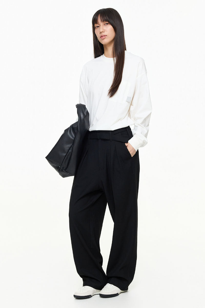 ウエストベルト付きフィットスラックスPS17