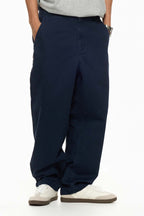 ウォッシュ加工ゆったり微テーパードパンツPS1