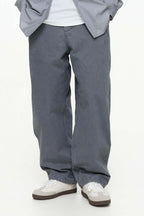 ウォッシュ加工ゆったり微テーパードパンツPS1