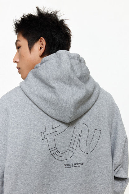 後ろプリントデザインフード付きスウェットPS15