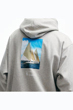 PINSKTBSヨットプリントデザインヘビーウェイトパーカーPS29