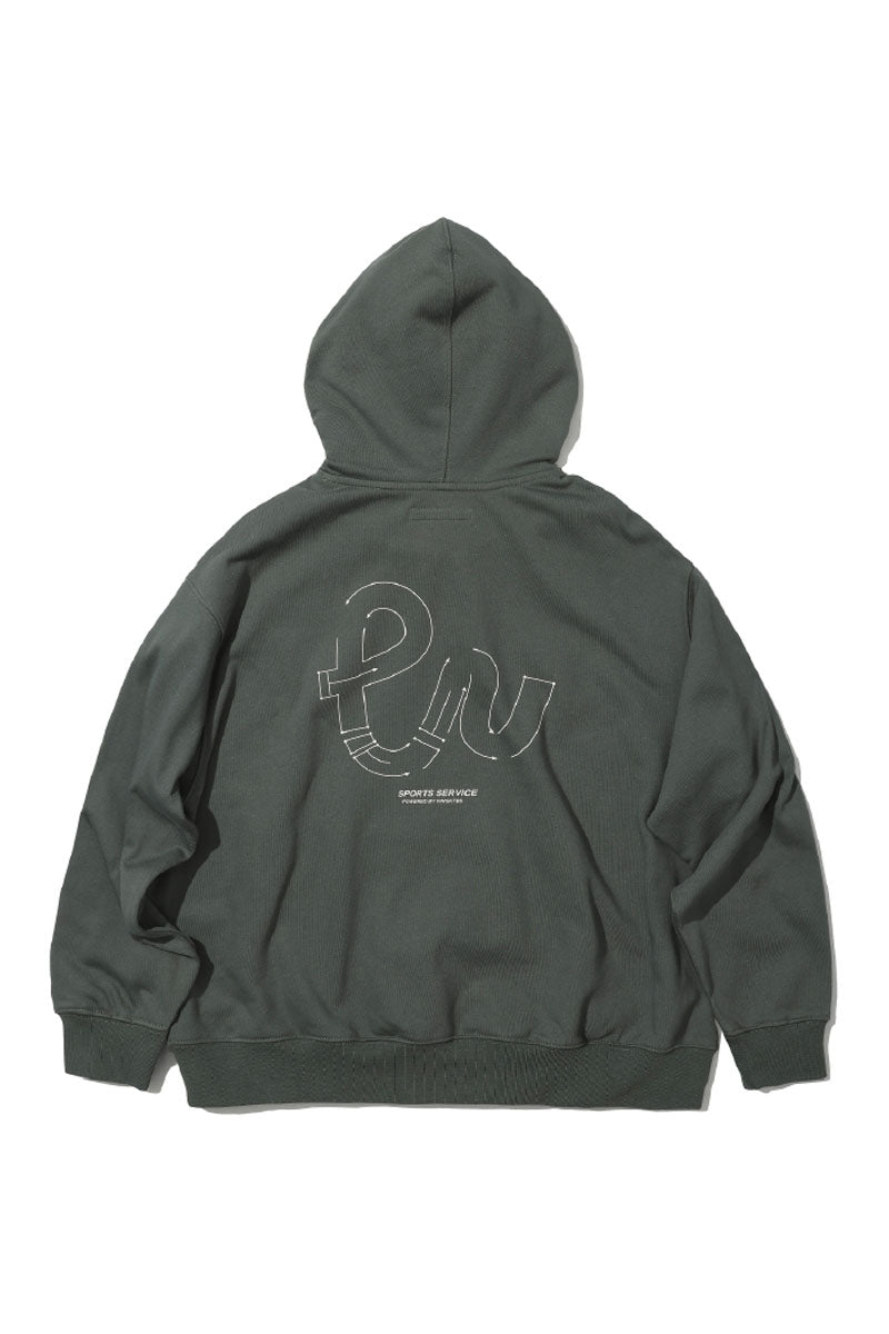 後ろプリントデザインフード付きスウェットPS15