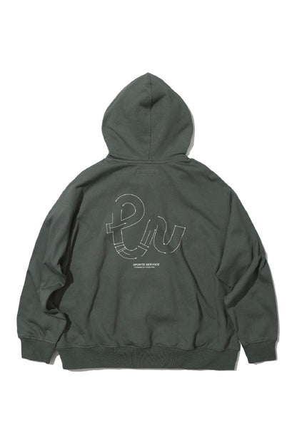 後ろプリントデザインフード付きスウェットPS15