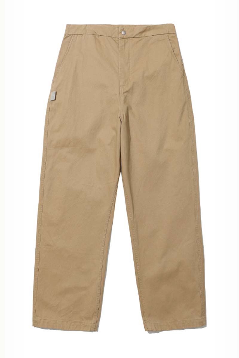 ウォッシュ加工ゆったり微テーパードパンツPS1