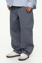 ウォッシュ加工ゆったり微テーパードパンツPS1