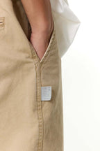 ウォッシュ加工ゆったり微テーパードパンツPS1