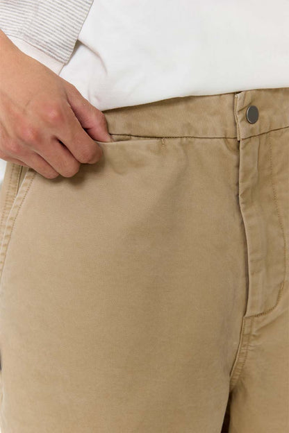 ウォッシュ加工ゆったり微テーパードパンツPS1