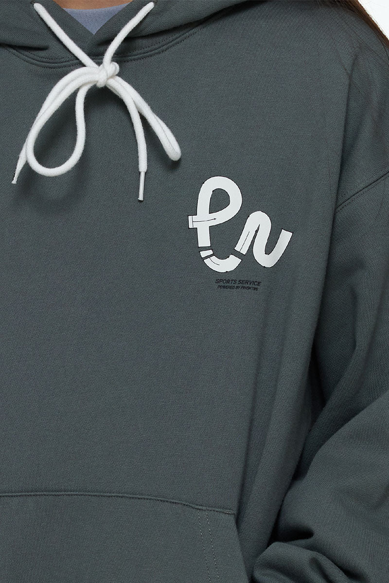 後ろプリントデザインフード付きスウェットPS15