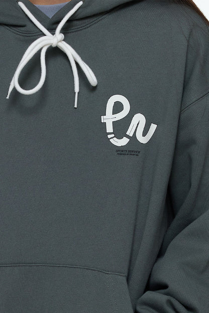 後ろプリントデザインフード付きスウェットPS15