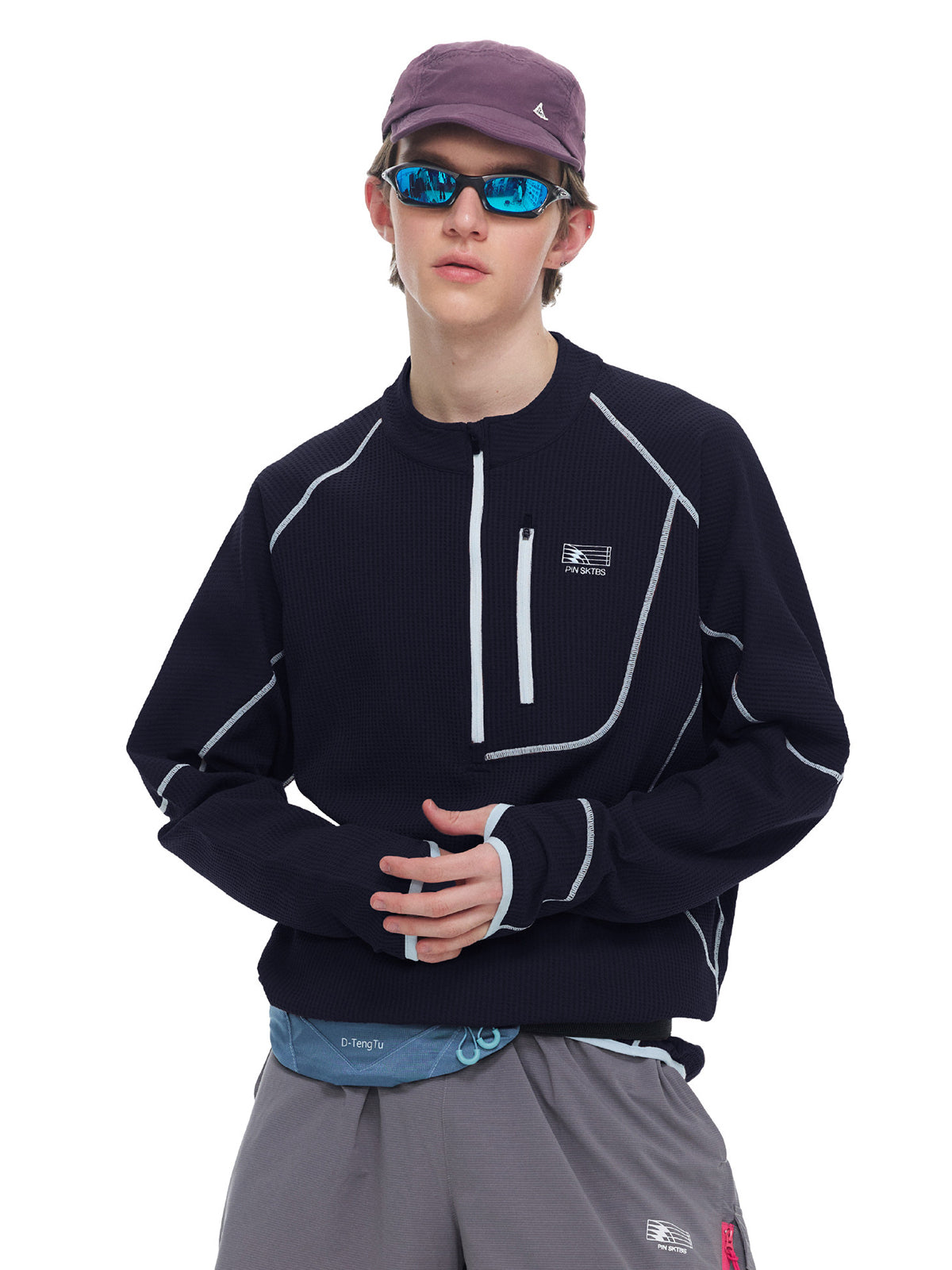 ワッフル ハーフジップロングスリーブ – MB111