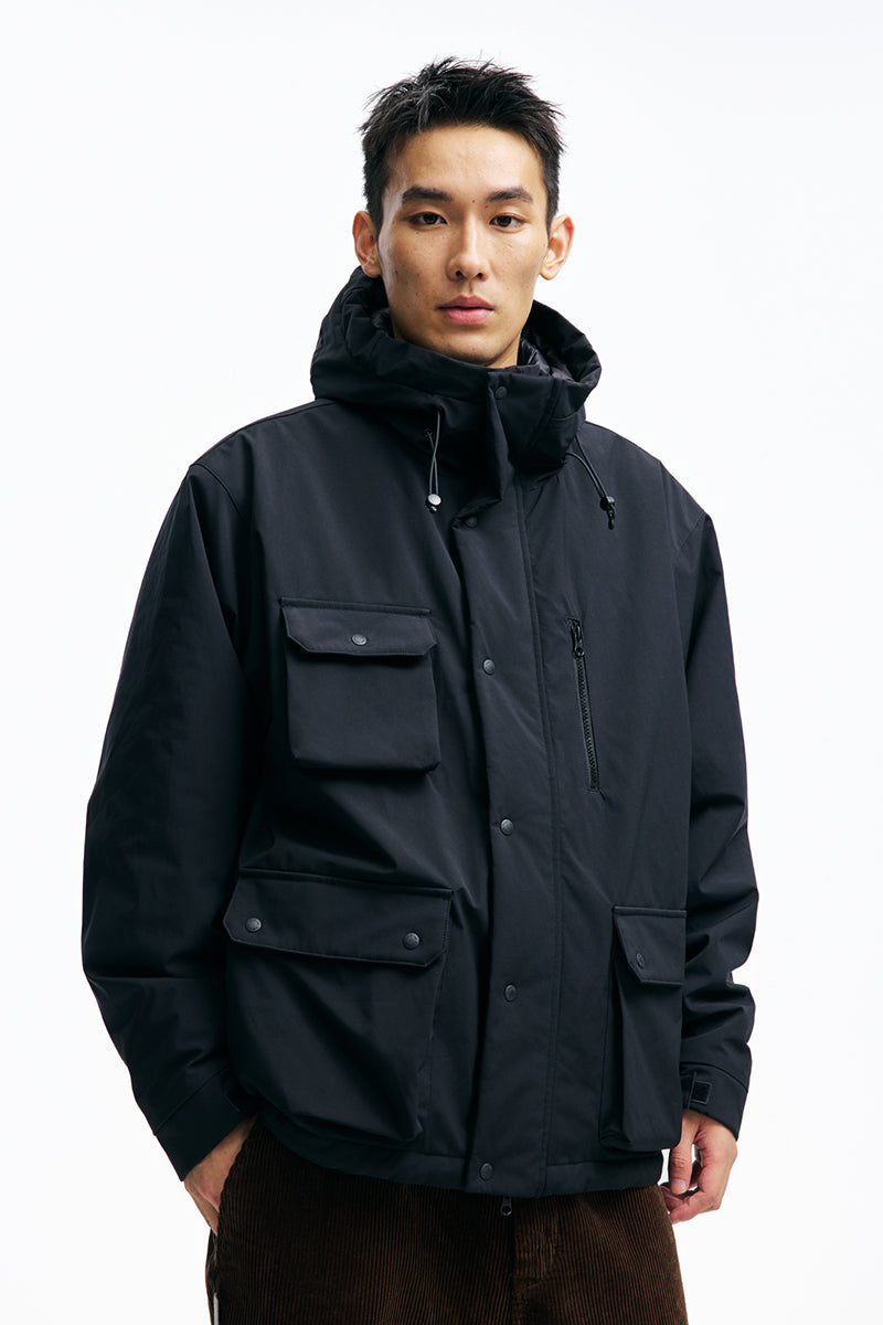 PINSKTBSプリマロフトマルチポケットフード付き中綿ジャケットPS28