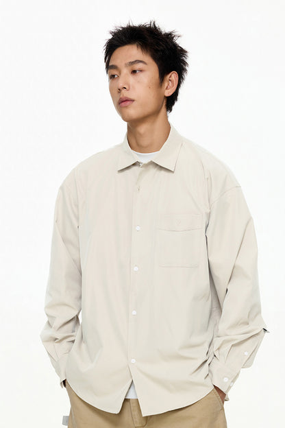 レトロカジュアルポケット付きシャツPS9