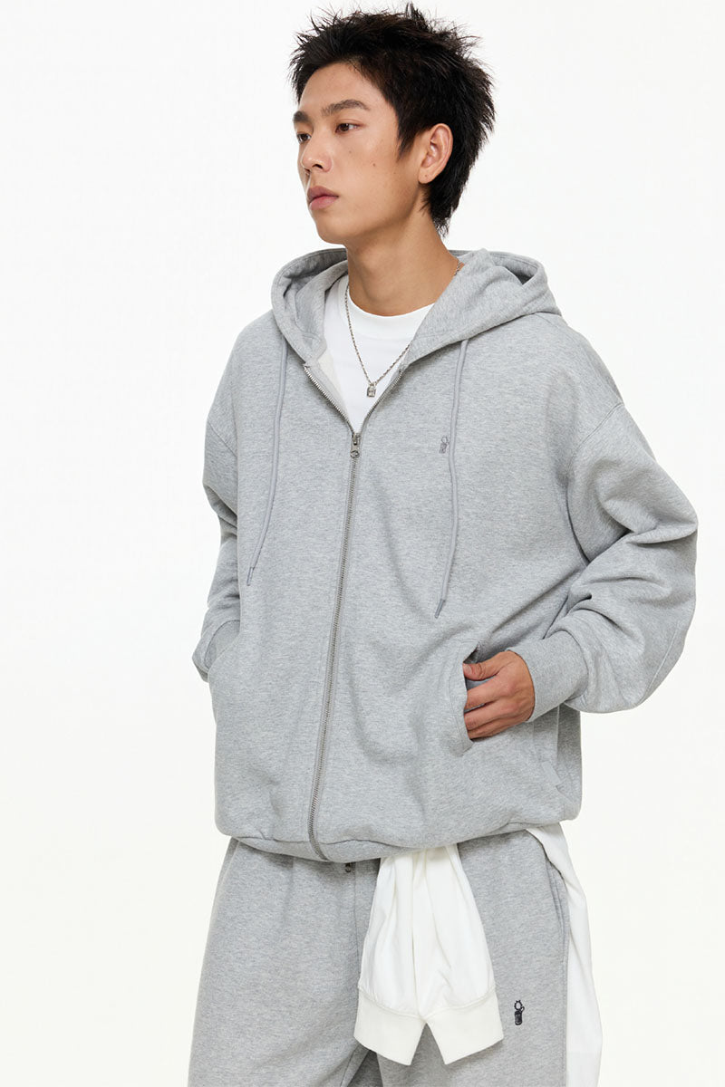 フラワー刺繍コットンジップフーディーPS13