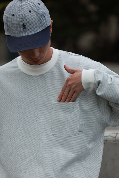 ファインストライプコットンTシャツPS8