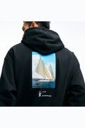 PINSKTBSヨットプリントデザインヘビーウェイトパーカーPS29